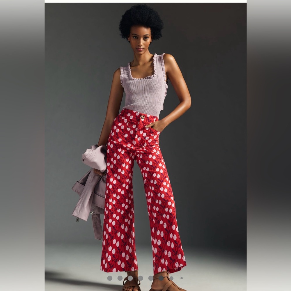 The Colette Cropped Wide Leg Pants by Maeve/Antrhopoligie Sz 32 Tall